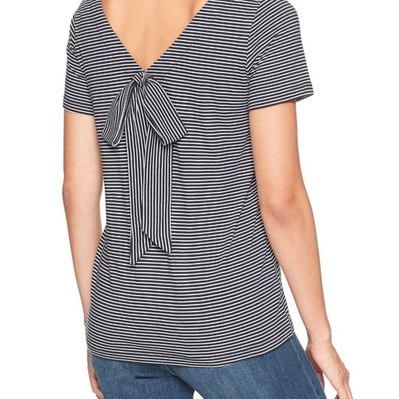 Banana Republic Factory Tops - 🎉HP🎉BR Factory Blue Stripe Bow Back Top